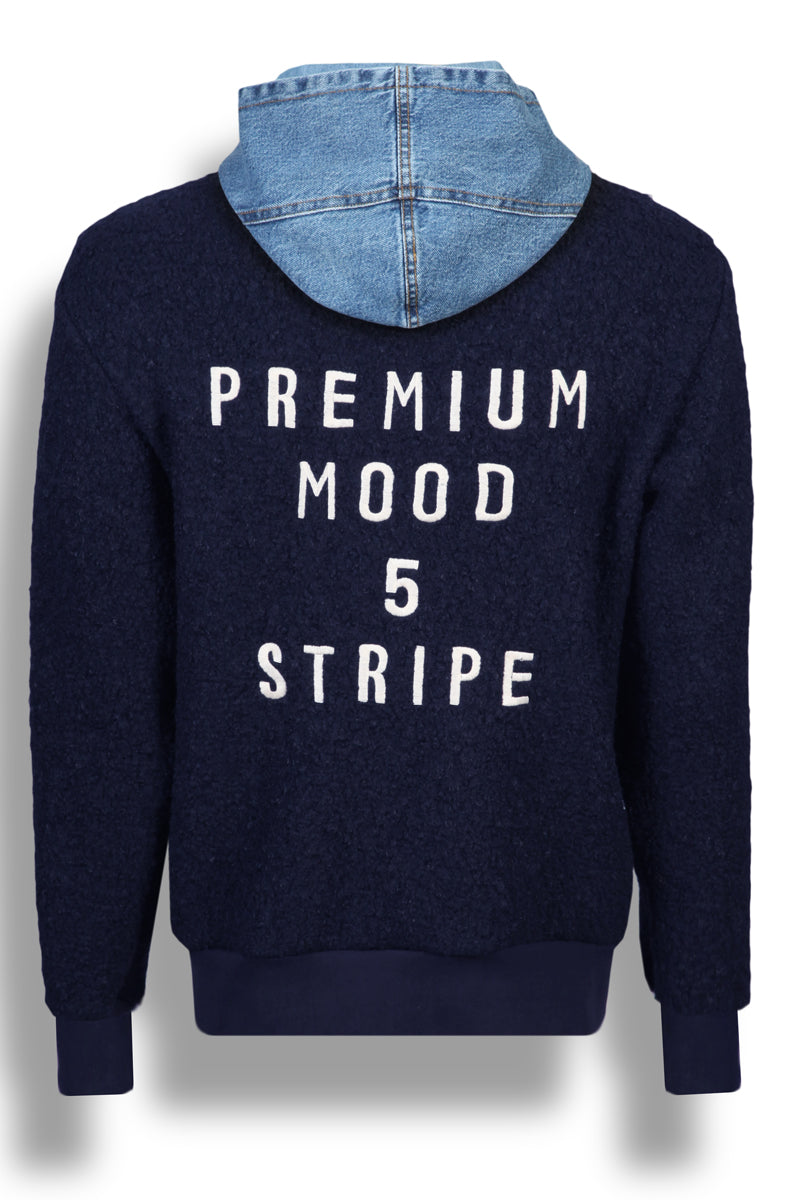 Felpa in Lana con Cappuccio Full Zip ANGEL DENIM T.747 F26SW738